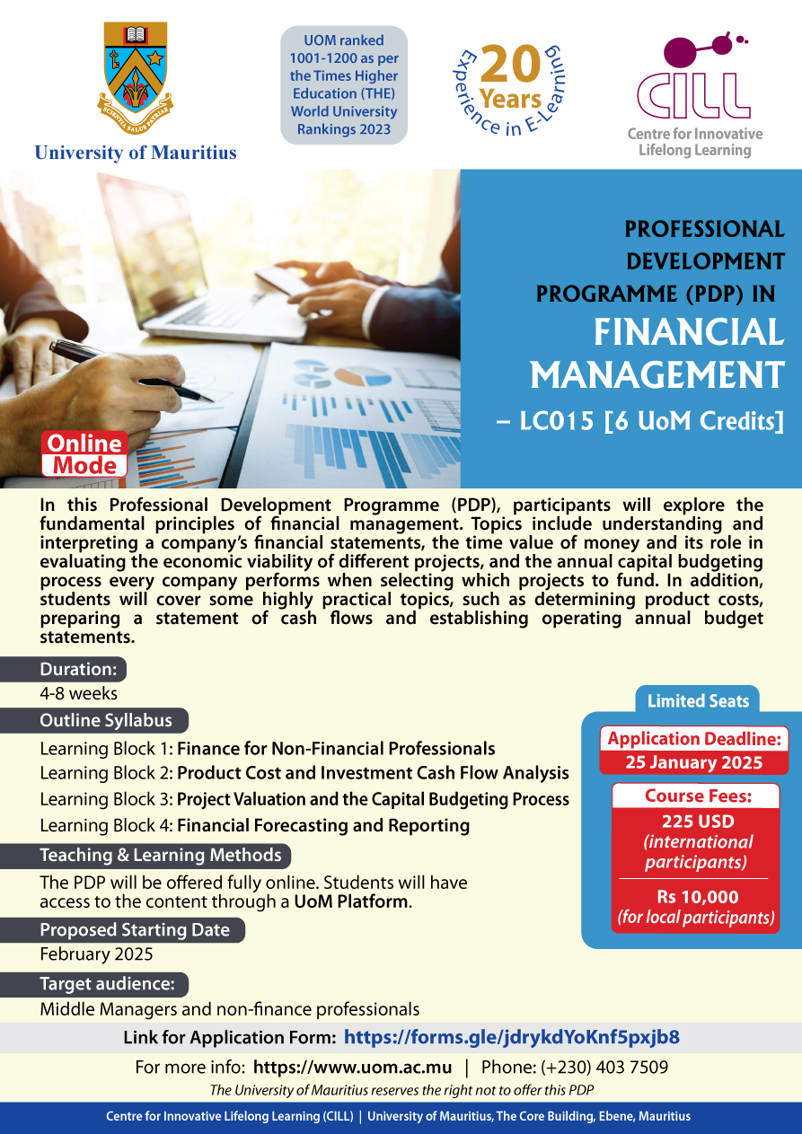   Professional Development programme  in Financial Management - LC015 