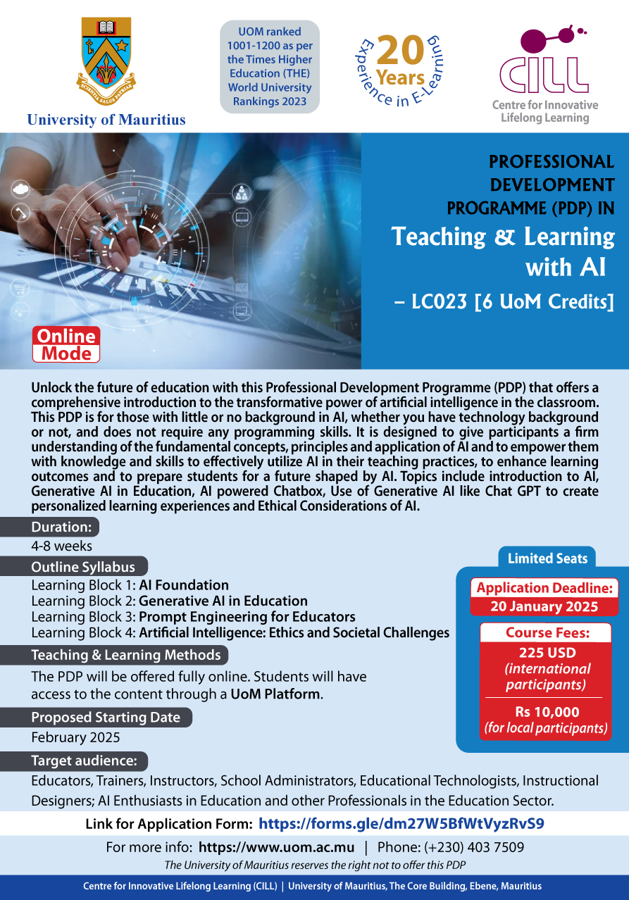 PDP in Teaching and Learning with AI - 20 jan 2025