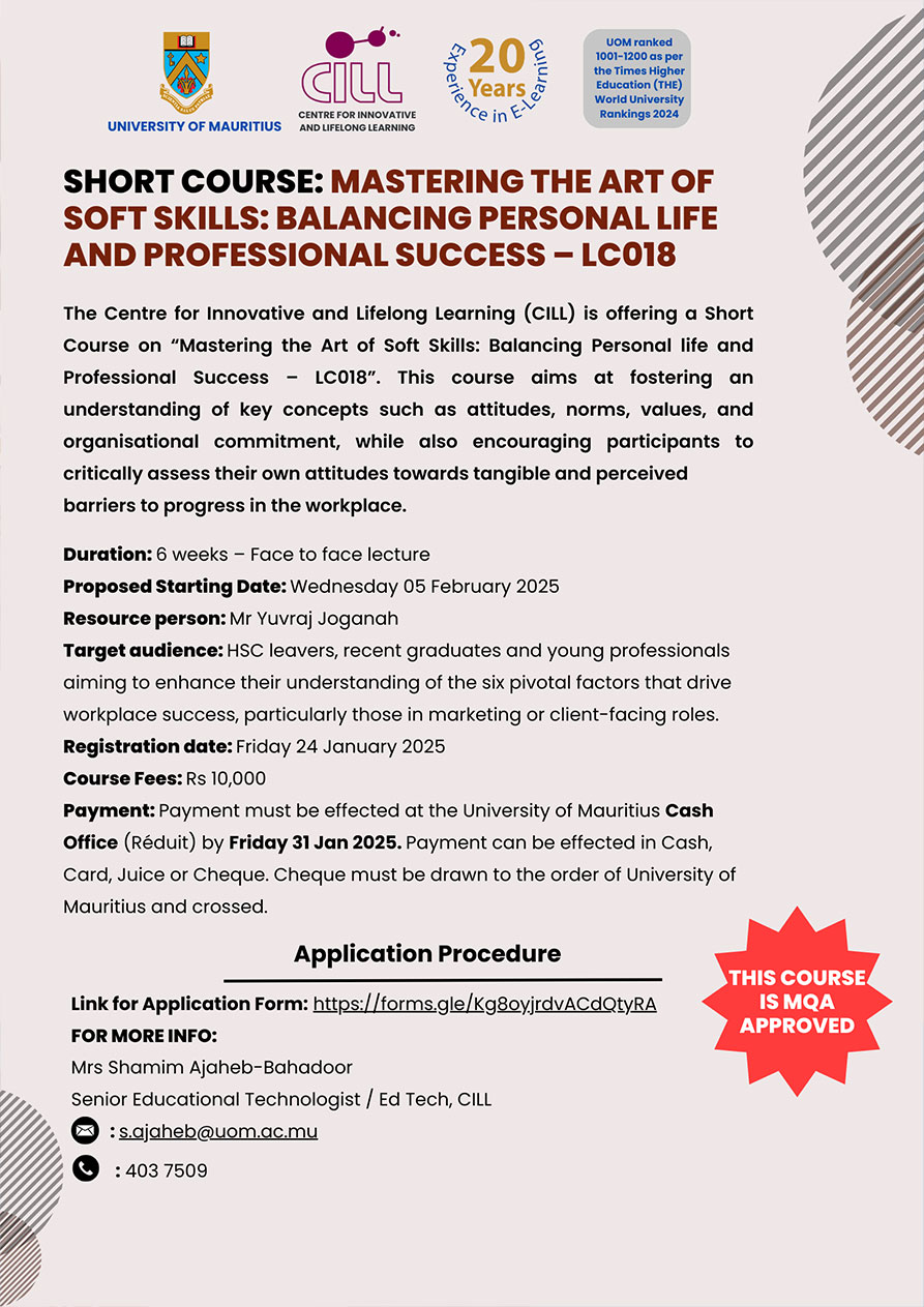 Short Course: Mastering the Art of Soft Skills: Balancing Personal Life and Professional Success