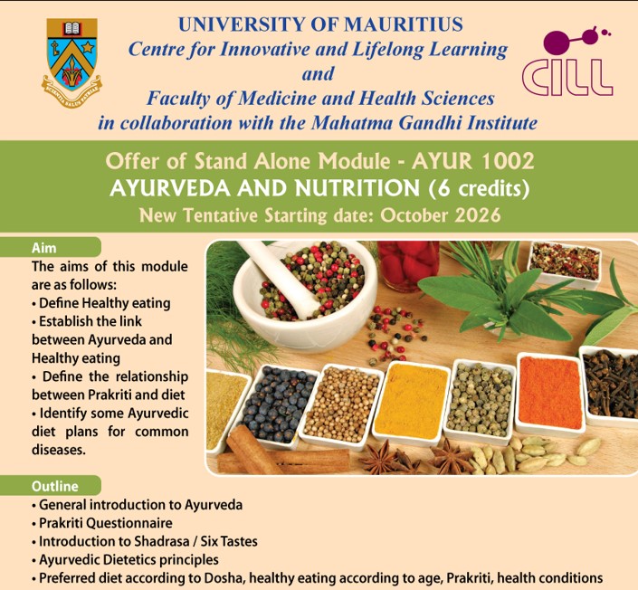 AYUR 1002: Ayurveda and Nutrition